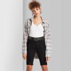 Women's High-rise Distressed Jean Shorts - Wild Fable Black