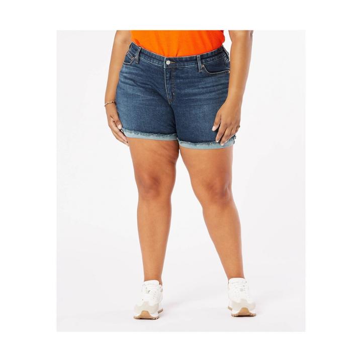 Denizen From Levi's Women's Plus Size Mid-rise 5 Jean Shorts - Venice Beach Palms