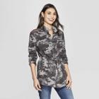 Women's Camo Print Long Sleeve Jacket - Knox Rose Gray