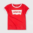Levi's Girls' Short Sleeve Oversized Batwing Graphic T-shirt - Red