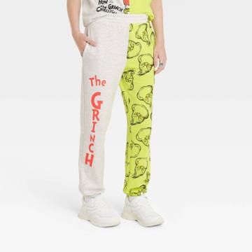 Women's The Grinch Colorblock Graphic Jogger Pants - Green