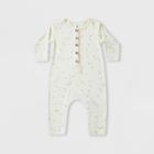 Q By Quincy Mae Baby Stars Brushed Jersey Long Sleeve Jumpsuit - Ivory