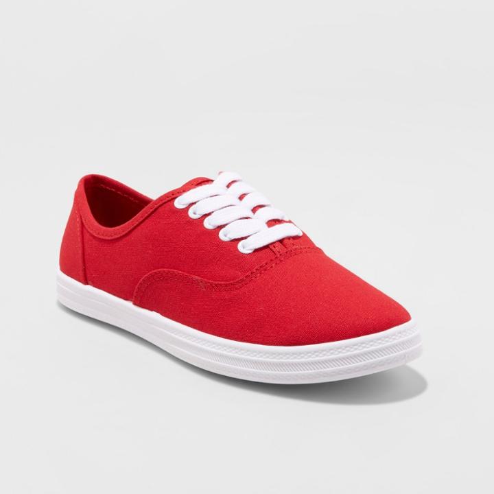 Women's Emilee Lace Up Canvas Sneakers - Wild Fable Red