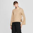 Women's Long Sleeve Hooded Pullover Sweater - Prologue Tan