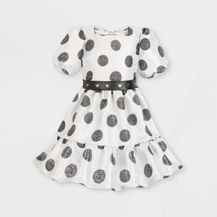 Girls' Disney Mickey Mouse Dress - White 3 - Disney