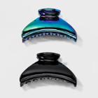 Oil Spill, Solid Plastic Claw Clip 2ct - Wild Fable Black/blue