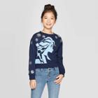 Disney Girls' Frozen 2 Pullover With Sequins - Navy L, Girl's, Size:
