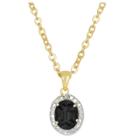 Target 1.60 Carat Tw Oval-cut Sapphire And Diamond Accent Pendant Gold Plated (ij-i2-i3) (september), Girl's, Navy