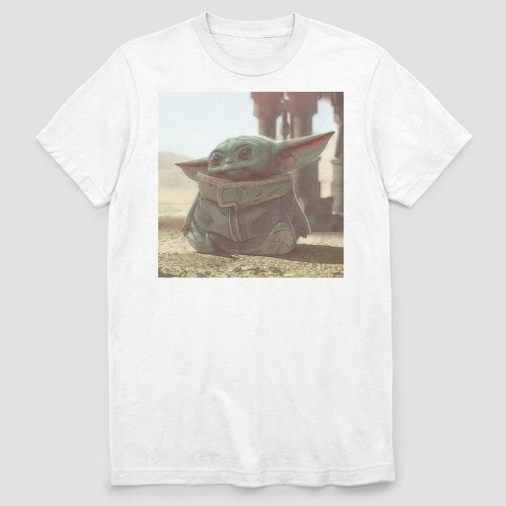Disney Men's Star Wars The Mandalorian Child Short Sleeve Graphic T-shirt - White S, Boy's,