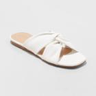 Women's Rayna Knotted Slide Sandals - A New Day White