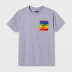 Mad Engine Pride Adult Short Sleeve Rainbow Peace Pocket T-shirt - Heather Gray Xl, Adult Unisex