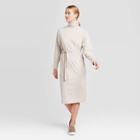 Women's Long Sleeve Cosy Mock Turtleneck T-shirt Midi Dress - Prologue Cream Xs, Women's, Ivory