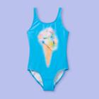 More Than Magic Girls' Rainbow Ice Cream Print One Piece Swimsuit - More Than