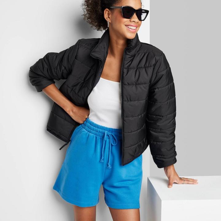 Women's High-rise Fleece Bermuda Shorts - Wild Fable Blue Xxs