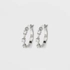 Sterling Silver Cubic Zirconia Click Top Hoop Earrings - A New Day