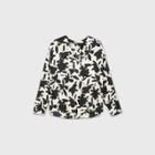 Women's Plus Size Floral Print Long Sleeve Essential Popover Blouse - Ava & Viv White X