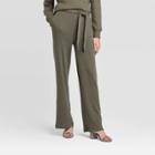 Women's Mid-rise Straight Leg Cozy Rib Lounge Pants - Who What Wear Green