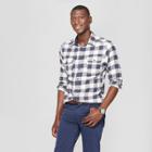 Target Men's Checkered Standard Fit Long Sleeve Flannel Button-down Shirt - Goodfellow & Co White