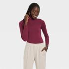 Women's Turtleneck Bodysuit - A New Day Burgundy