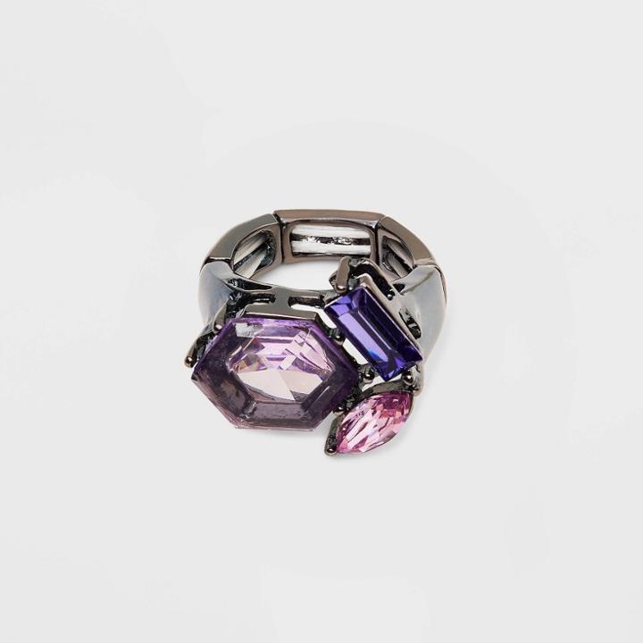 Color Stone With Stretch Ring - A New Day Purple