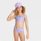 Girls' 3pc Happy Daisy Swimwear Set With Bucket Hat - Art Class