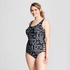 Costa Del Sol Women's Plus Size Strappy Cut Out One Piece - Black