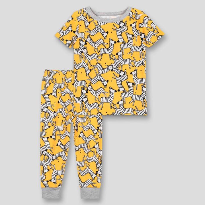 Lamaze Toddler Boys' 2pc Short Sleeve Organic Cotton Snug Fit Pajama Set - Yellow