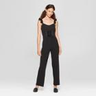 Women's Sleeveless Ruffle Strap Corset Jumpsuit - Almost Famous (juniors') Black