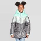 Girls' Pieced Long Puffer Jacket - Cat & Jack Green