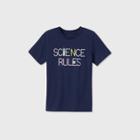 Kids' Short Sleeve 'science Rules' Graphic T-shirt - Cat & Jack Navy
