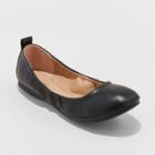 Women's Delaney Wide Width Round Toe Ballet Flats - Universal Thread Black 6w,