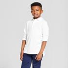 Boys' Long Sleeve Interlock Uniform Polo Shirt - Cat & Jack White