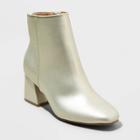 Women's Adele Block Heeled Ankle Boots - A New Day Gold