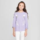 Girls' Swans Cozy 3/4 Sleeve Pullover - Cat & Jack Violet