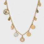 Geometric Textured Discs Frontal Necklace - Universal Thread,