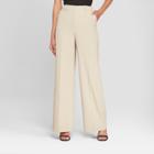 Women's Wide Leg Bi-stretch Twill Pants - A New Day Khaki (green) 12l,