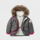 Toddler Girls' Parka Jacket With Sherpa Lining - Cat & Jack Gray
