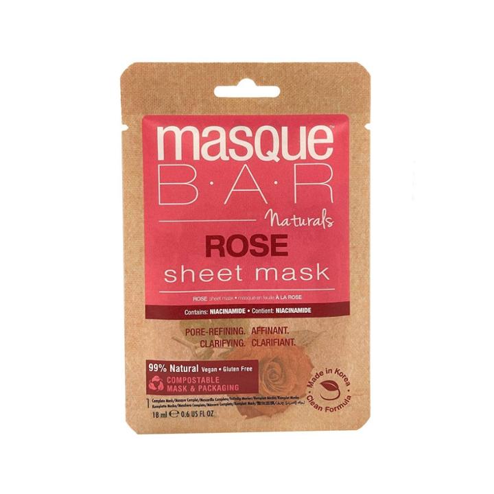 Masque Bar Naturals Rose + Niacinamide Face Sheet Mask