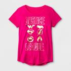Girls' Dc Comics Justice League Graphic Short Sleeve T-shirt - Fuchsia