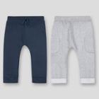Lamaze Baby Boys' 2pk Organic Cotton Harem Pull-on Pants - Blue/gray Newborn