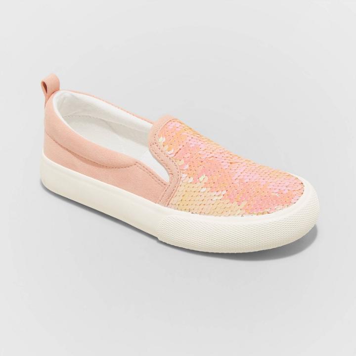 Girls' Aliki Flip Sequin Slip-on Sneakers - Cat & Jack Coral