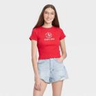 Sriracha Women's Valentine's Day Always Spicy Siracha Baby Short Sleeve Graphic T-shirt - Red