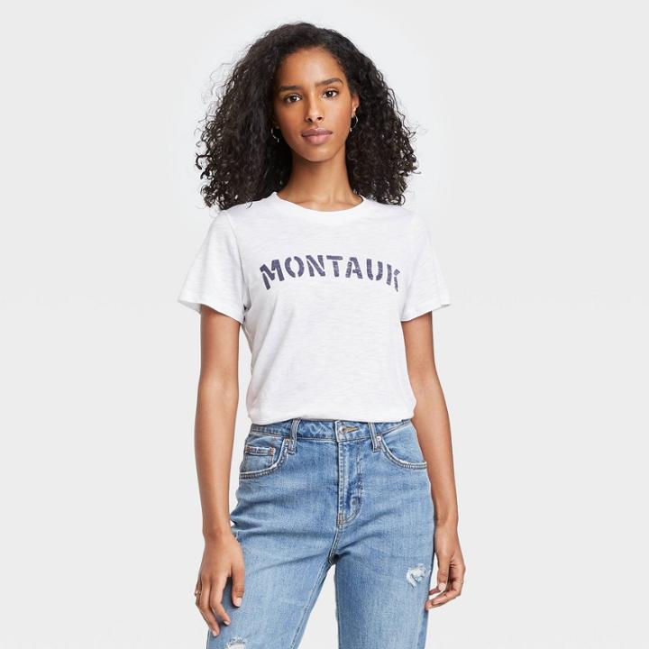Grayson Threads Women's Montauk Short Sleeve Graphic T-shirt - White