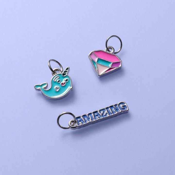 Girls' 3pk Assorted Charm Set - More Than Magic , Grey/nickel/purple