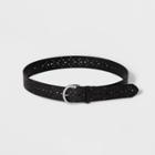 Circa Women's Laser Cut Laser Nail Head Belt - Black