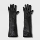 Women's Long Leather Gloves - A New Day Black