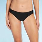 Women's Full Coverage Hipster Bikini Bottom - Kona Sol Black S, Size: Small, Black Tie