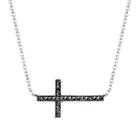 Target Silver Plated Marcasite Station Necklace - 18.7, Women's, Silver/metallic