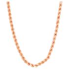Tiara Rose Gold Over Silver 20 Rope Chain Necklace, Women's, Size: