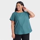 Women's Plus Size Short Sleeve Popover Blouse - Ava & Viv Green X